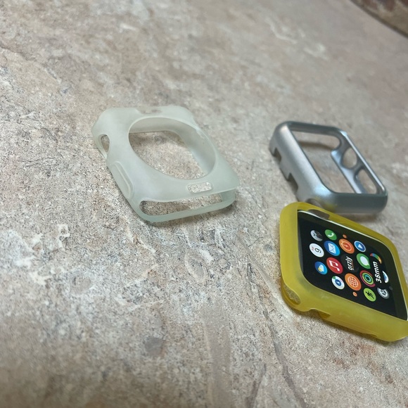 Bundle of 3 Silicone and Plastic Smart Watch Face Cases, 38 mm Face - Picture 2 of 6